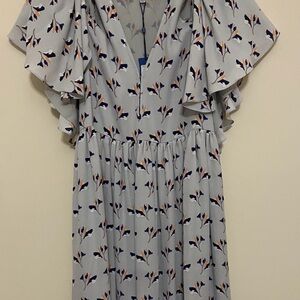 Rebecca Minkoff Cold Shoulder Ruffle Sleeve Floral Dress XS